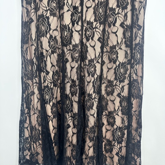 Fit and Flare Black/Tan Lace‎ Overlay Sleeveless Dress | 14W - Picture 4 of 10